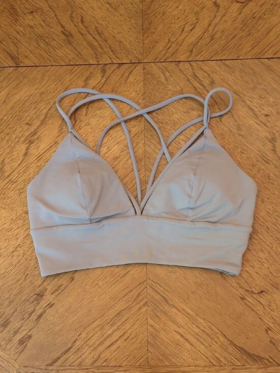 lululemon athletica Other - lululemon Size 8 Pushing Limits bralette Purple Gray Crisscross Sports Bra